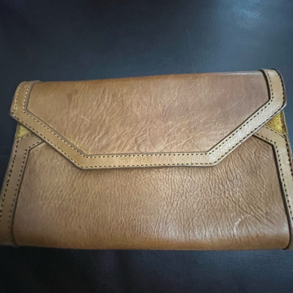 Chic Brown Leather Clutch